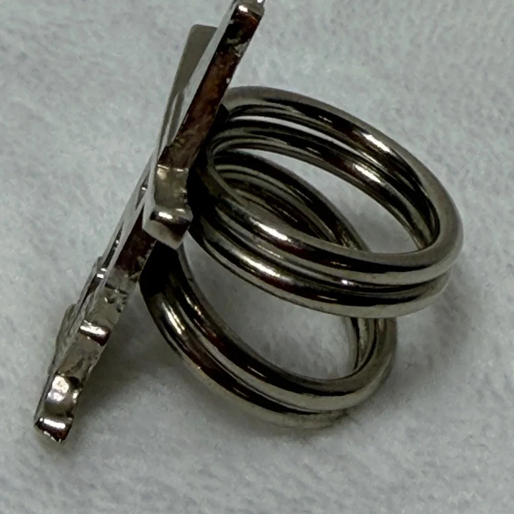 Silver Tone Houston Rodeo Girl's Cowboy Hat & Boots‎ Western Novelty Ring Size 4